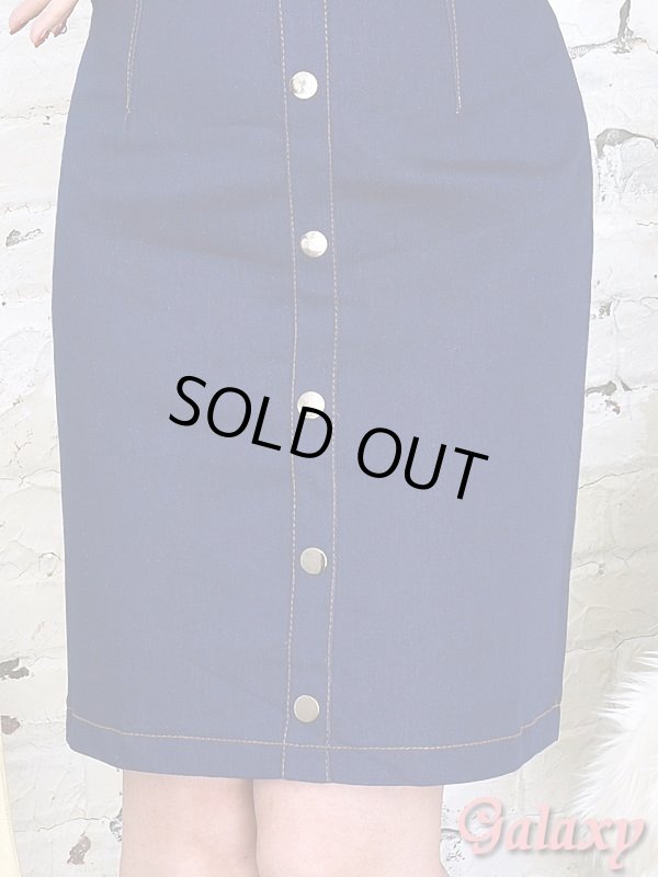 画像10: 胸元SEXY襟開き*バックファスナー*ベアトップ*カジュアルデニムドレス*1color (10)