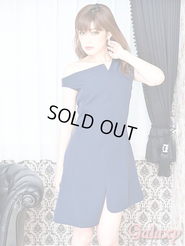 画像15: 変形ワンショルダー*フロントスリット*アシンメトリー*ミニワンピース*3color*M/L (15)