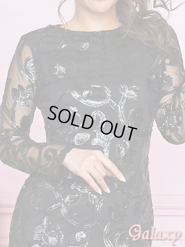 画像8: メタルブロケード*スパンコール*SEXYボディコン*キャバワンピース*1color (8)