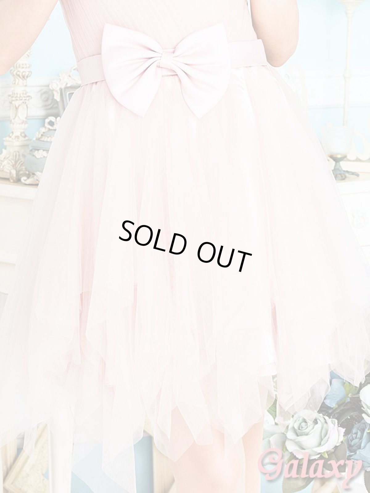 画像9: 【PRINCESS】バック編み上げ*胸元プリーツ*裾アシンメトリーチュールミニドレス*S/M/L/XL/XXL (9)