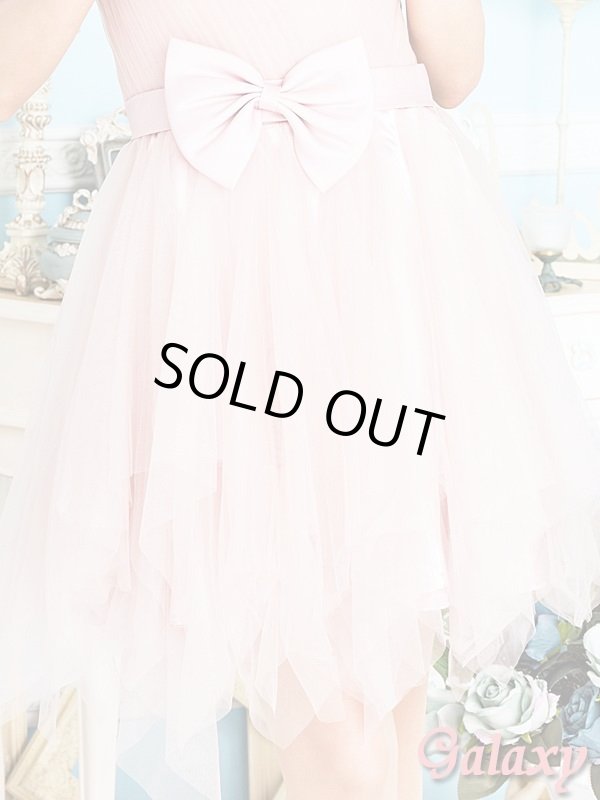 画像9: 【PRINCESS】バック編み上げ*胸元プリーツ*裾アシンメトリーチュールミニドレス*S/M/L/XL/XXL (9)