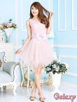 画像2: 【PRINCESS】バック編み上げ*胸元プリーツ*裾アシンメトリーチュールミニドレス*S/M/L/XL/XXL (2)