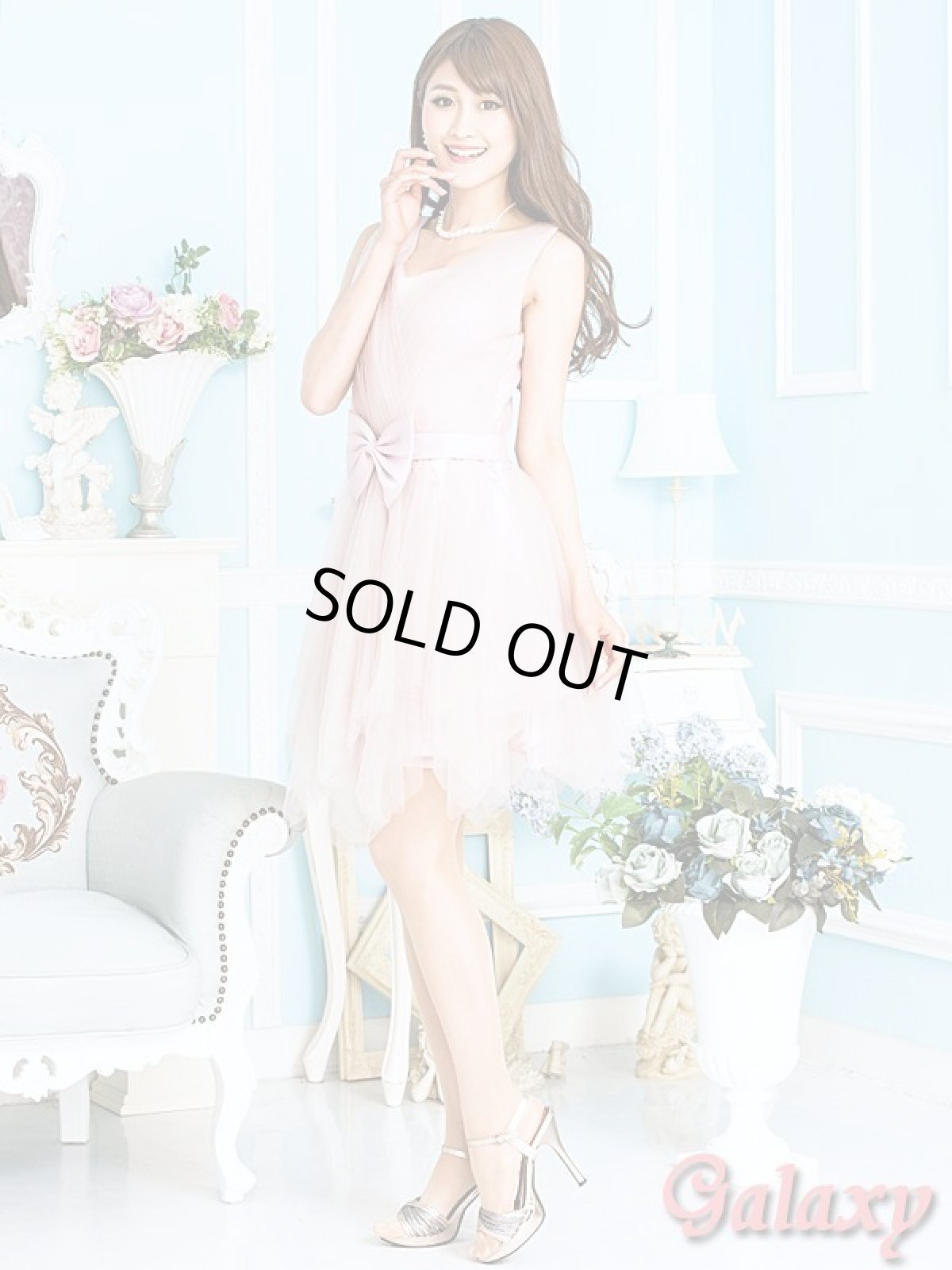 画像4: 【PRINCESS】バック編み上げ*胸元プリーツ*裾アシンメトリーチュールミニドレス*S/M/L/XL/XXL (4)