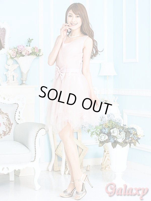 画像4: 【PRINCESS】バック編み上げ*胸元プリーツ*裾アシンメトリーチュールミニドレス*S/M/L/XL/XXL (4)