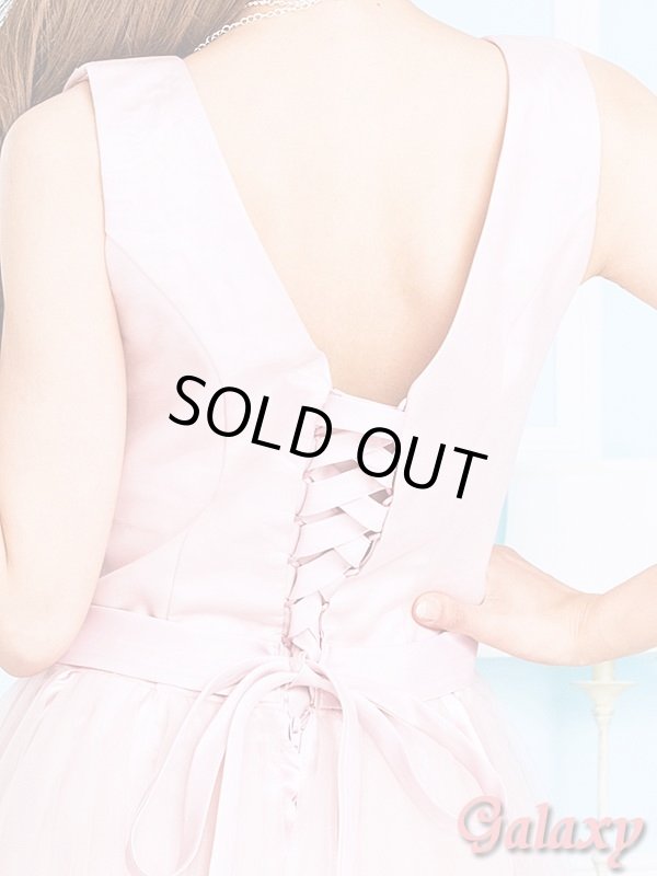 画像8: 【PRINCESS】バック編み上げ*胸元プリーツ*裾アシンメトリーチュールミニドレス*S/M/L/XL/XXL (8)