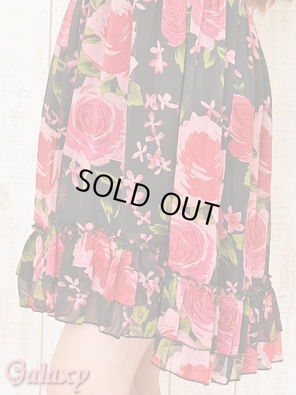 画像9: CUTE花柄シフォン*胸元シャーリング*リゾート*ミニワンピース*2color (9)