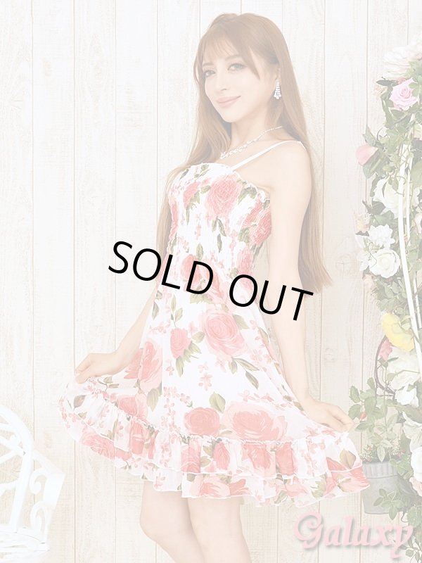 画像12: CUTE花柄シフォン*胸元シャーリング*リゾート*ミニワンピース*2color (12)