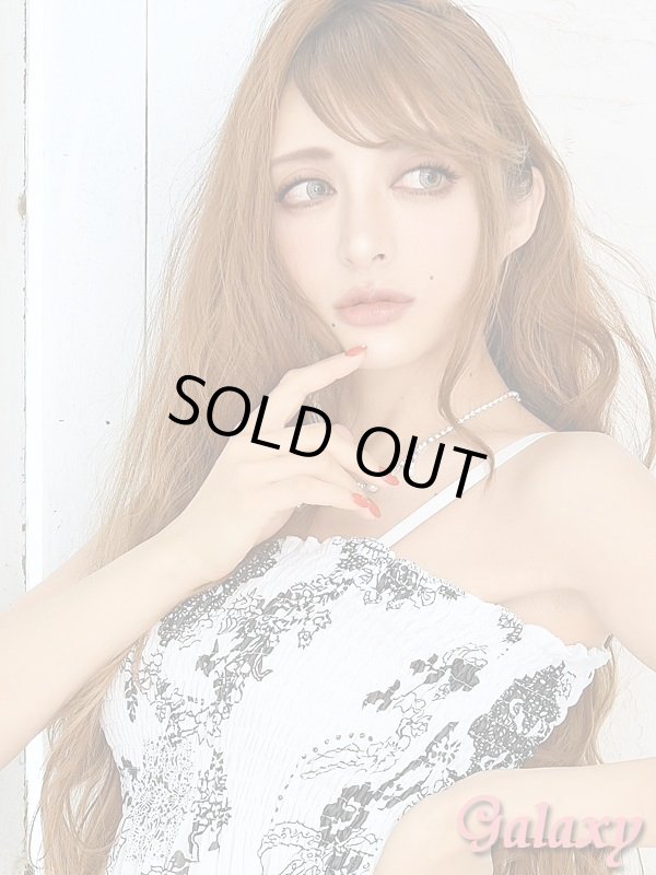 画像6: モノクロオリエンタル柄シフォン*胸元シャーリング*リゾート*ミニワンピース*2color (6)