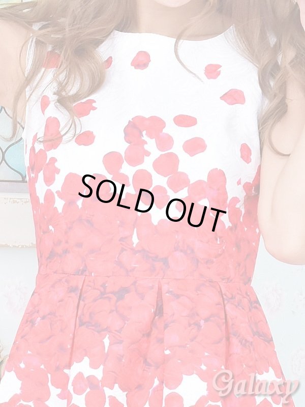 画像7: アンティーク調*花びら柄*ノースリAラインミニワンピース*S/M/L/XL (7)