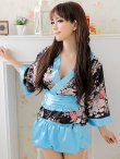 画像2: 花柄花魁着物*バルーンスカート風*2ピース*コスチューム【4点セット】*1color (2)