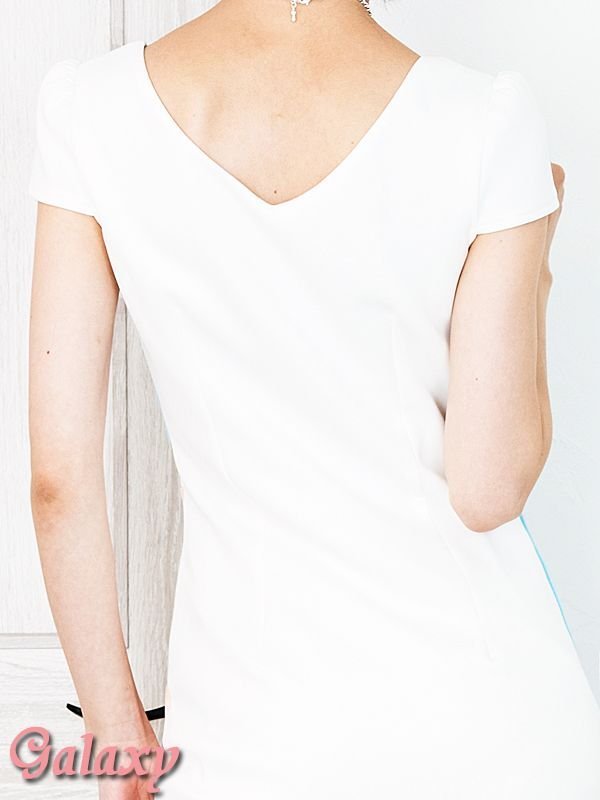 画像10: トリコロールマカロンカラー*幾何学柄タイトラインワンピース*1color (10)