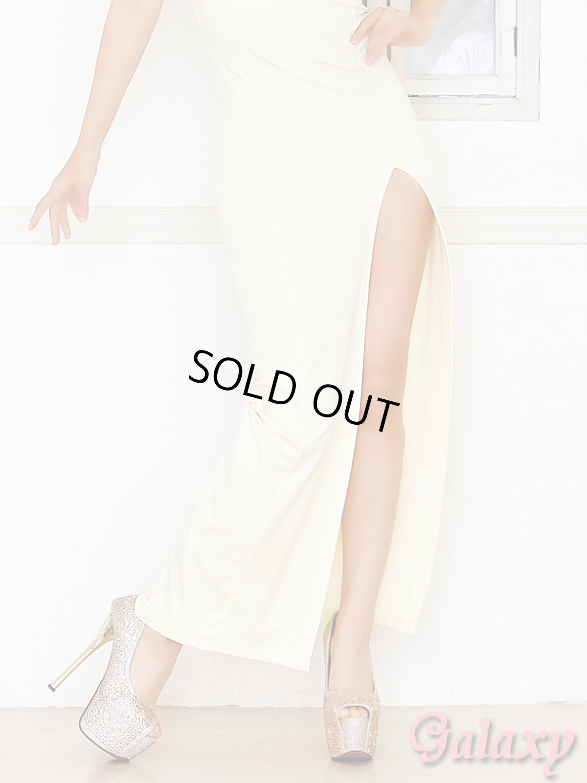 画像10: SEXYオフショルダー*スリット入り*ストレッチロングドレス*1color*S/M/L/XL (10)