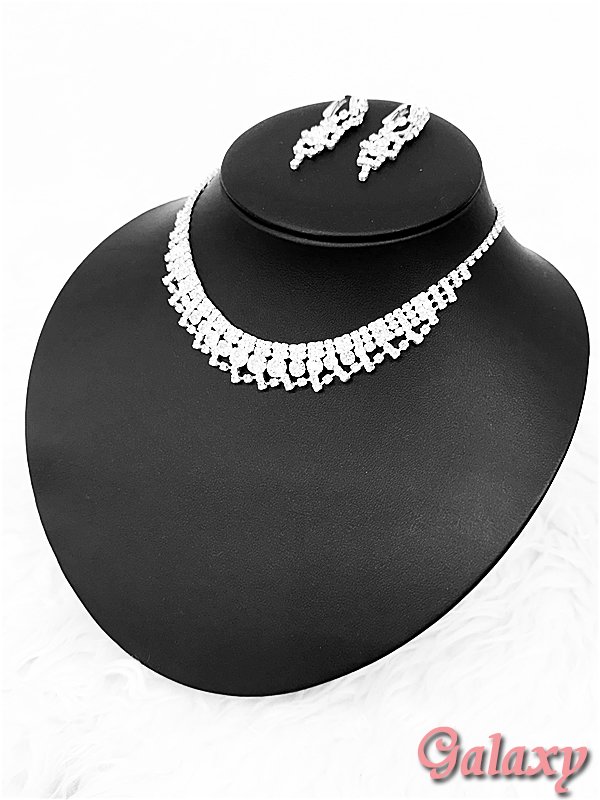 画像2: ゆらゆらストーンアクセサリー2点セット【ネックレス・イヤリング】 (2)