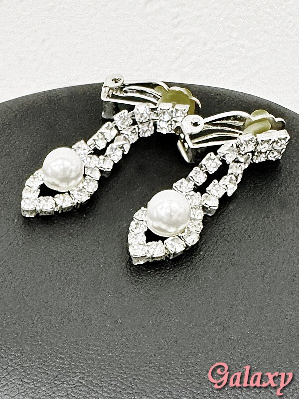 画像4: レースモチーフ*パール×クリアビジュ*アクセサリー2点セット【ネックレス・イヤリング】 (4)