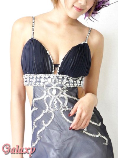 画像1: 【ハイクラス】スワロフスキー*グラデーションエレガンスフレアーロングドレス*1color