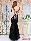 画像5: デコルテ＆バックシースルー*スパンコールレース切替*マーメイドチュール*イブニング*ロングドレス*1color (5)