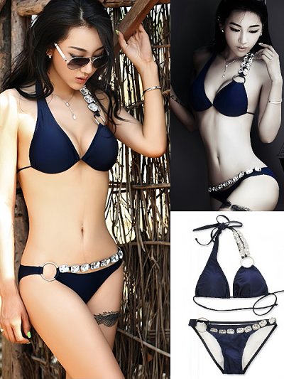 画像3: 大粒ビジュ付デザイン*ビキニ*水着*上下2点セット*1color