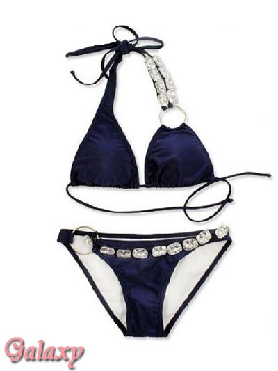 画像1: 大粒ビジュ付デザイン*ビキニ*水着*上下2点セット*1color