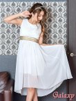 画像8: 胸下ゴールドライン*レース切替シフォンテールミニドレス*4color*M/L/XL/XXL (8)