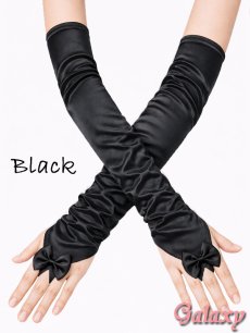 画像10: 指開き*CUTEな小リボン付き*ストレッチサテン*ロンググローブ*3color (10)