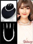 画像1: ラウンドデザイン*ラインストーン×パール*アクセサリー2点セット【ネックレス・イヤリング】 (1)