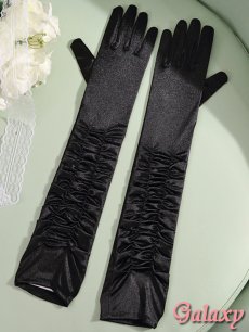 画像7: シャーリング*ストレッチサテン*ロンググローブ*3color (7)