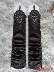 画像3: パール飾り*レースモチーフ*ストレッチサテン*ロンググローブ*2color (3)