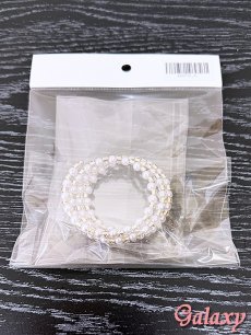 画像11: パール×クリアビジュ*５連スパイラル*ブレスレット (11)