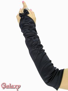画像5: 指開き*CUTEな小リボン付き*ストレッチサテン*ロンググローブ*3color (5)