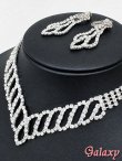画像3: リーフモチーフ*ラインストーンアクセサリー2点セット【ネックレス・イヤリング】 (3)
