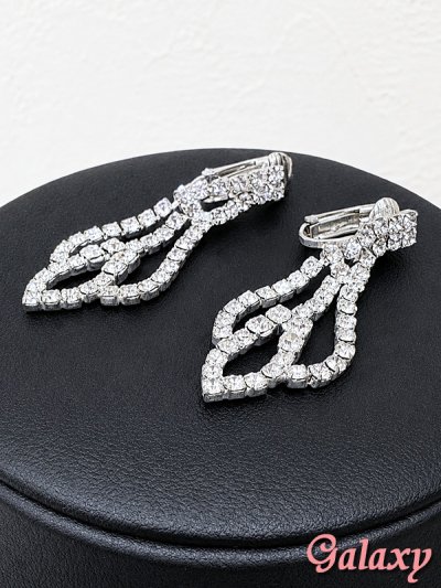 画像3: リーフモチーフ*ラインストーンアクセサリー2点セット【ネックレス・イヤリング】