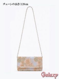 画像5: 2way*上品グレイッシュカラー*フラワー刺繍*ショルダーチェーン付きクラッチ*パーティーバッグ (5)