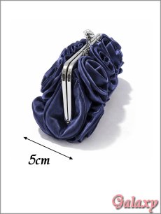 画像4: 3way*チェーンショルダー付き*ローズコサージュ*サテンがま口クラッチバック*1color (4)