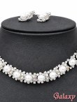 画像3: クリスタル×オーロラストーン*パール囲みデザイン*アクセサリー2点セット【ネックレス・イヤリング】 (3)