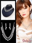 画像1: フリンジレースモチーフ*パール×クリアビジュ*アクセサリー2点セット【ネックレス・イヤリング】 (1)