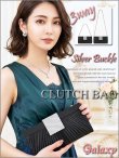画像1: 3way*チェーンショルダー付き*プリーツ＆BIGシルバーバックル*クラッチバッグ*1color (1)