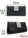 画像7: 3way*チェーンショルダー付き*プリーツ＆BIGシルバーバックル*クラッチバッグ*1color (7)