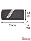 画像3: 3way*チェーンショルダー付き*アコーディオンプリーツ*ビージューサテンクラッチバッグ*1color (3)