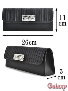 画像3: 3way*チェーンショルダー付き*プリーツ×ビジュー*クラッチバッグ*1color (3)