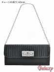 画像4: 3way*チェーンショルダー付き*プリーツ×ビジュー*クラッチバッグ*1color (4)