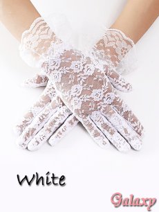画像6: クラシカルフラワー*総レース*フリルカフ*ショートグローブ*2color (6)