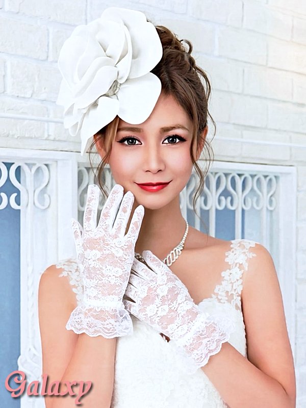 画像5: クラシカルフラワー*総レース*フリルカフ*ショートグローブ*2color (5)